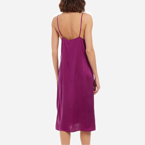 NWT SKIN Worldwide Tess Silk Chemise Dress Slip Sz 2 Small Medium Wild Orchid - Picture 3 of 8